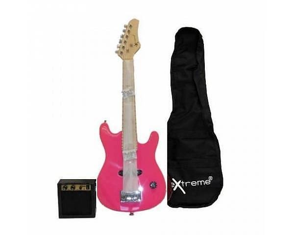 extreme eg80kit pk mini guitar pack rosa kit chitara elettrica amplificatore custodia