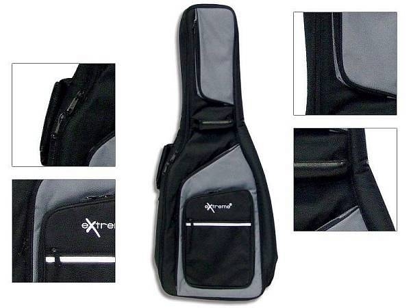 extreme custodia imbottita per chitarra classica con tasconi 16 mm 802c
