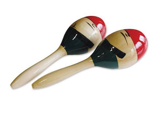 extreme coppia di maracas in legno decorate misura media exm1