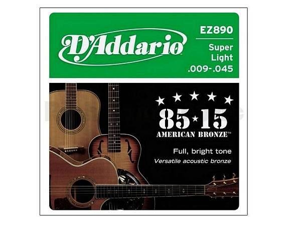 daddario ez 890 super light 09 45 set di corde per chitarra acustica