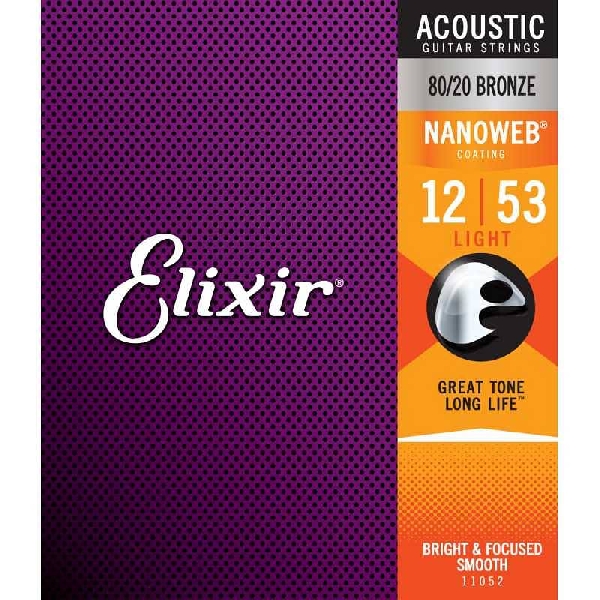 elixir muta per chitarra acustica light 12 53 nanoweb coating 11052