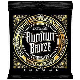 ernie ball 2566 aluminum bronze medium light corde per chitarra acustica 12 54