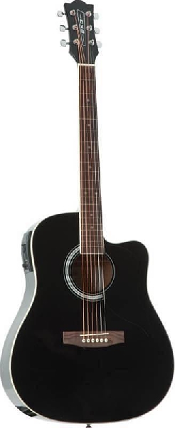 eko ranger cw eq black chitarra acustica nera elettrificata cutaway