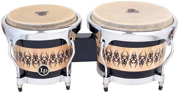 latin percussion aspire accent bongos in legno scarab chrome lpa 601scc
