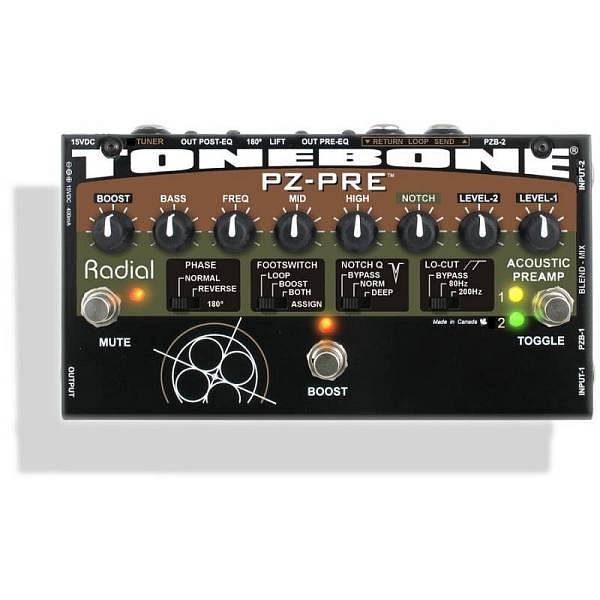 radial pz pre preamplificatore di e boost per strumenti acustica