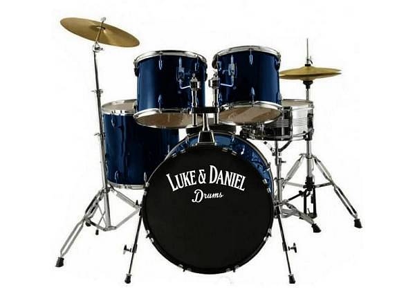 luke daniel d1000blu batteria acustica 5 pezzi completa con piatti e meccaniche blu