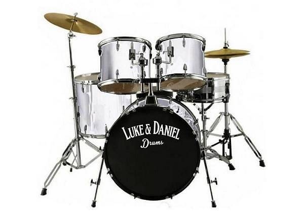 luke daniel d1000whi batteria acustica 5 pezzi completa con piatti e meccaniche bianca