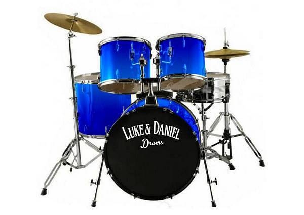luke daniel d1000lablu batteria acustica 5 pezzi completa con piatti e meccaniche laser blue