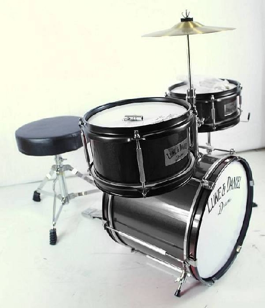 luke daniel d1000j3bk set batteria baby 3 pezzi completo con piatti e seggiolino per bambini