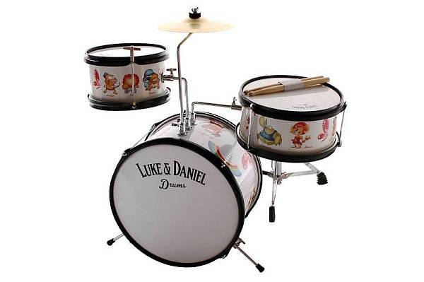 luke daniel d1000j3cart set batteria baby 3 pezzi completo con piatti e seggiolino per bambini