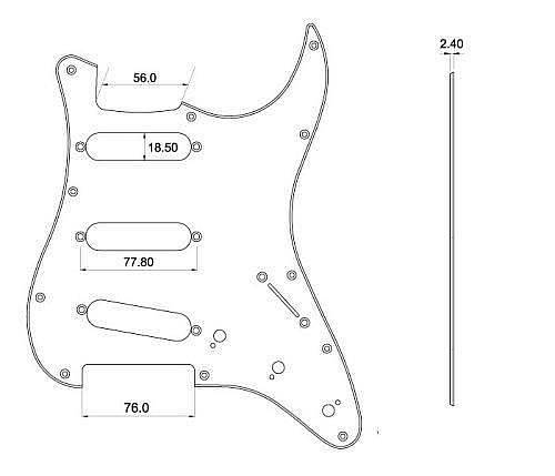 parts planet battipenna per stratocaster sss bianco st62wbw