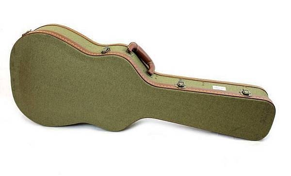 luke daniel wac6s custodia rigida in legno per chitarra acustica tweed verde