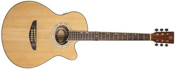 oqan qga 40ce natural chitarra acustica mini jumbo cutaway