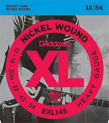 daddario exl 145 heavy gauge corde 12 54 per chitarra elettrica