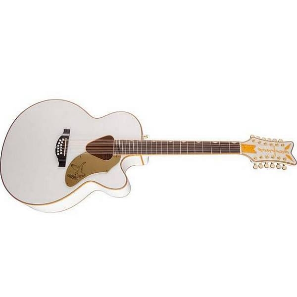gretsch g5022cwfe 12 rancher falcon jumbo 12 string cutaway electric fishman pickup system white