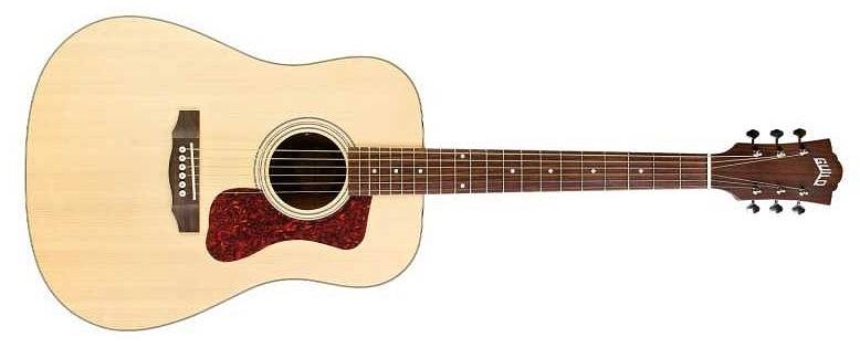 guild d 240e natural satin chitarra acustica elettrificata fishman con top in abete massello
