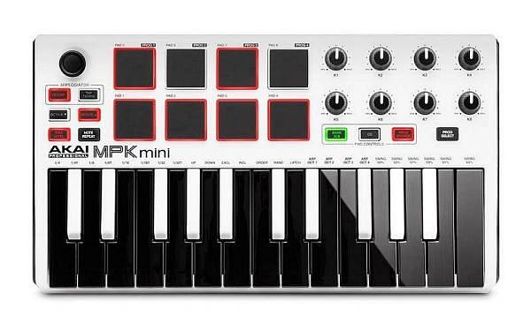 akai mpk mini mk2 le white controller
