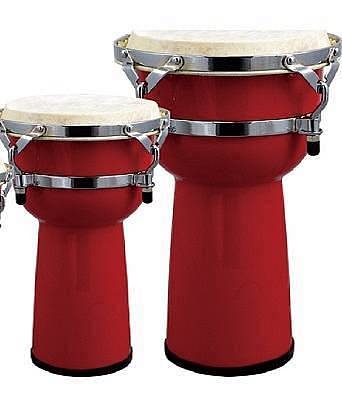 extreme jbsh12 25 djembe 12 in legno pelle naturale colore rosso