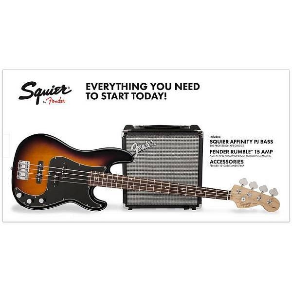 squier by fender affinity precision bass pj pack lrl brown sunburst rumble 15 230v eu