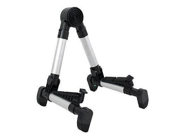 cherry music s 6 silver supporto portatile da terra per chitarra basso argentato