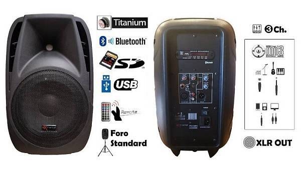 extreme ppa110mp3 cassa attiva 2 vie 480 watt classe ab woofer 10 tweeter titanio 1 lettore usb sd mp3 bluetooth mixer 3in