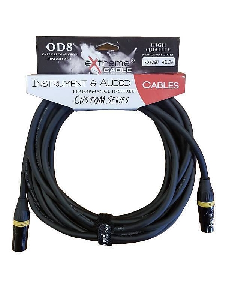 extreme pxx 001bk5m yellow cavo microfonico bilanciato xlr xlr od8 serie custom per live studio 5 metri anelli connettori gi