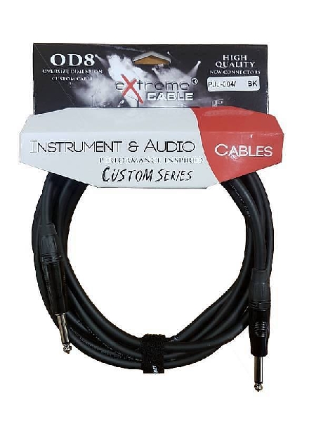 extreme pjj 0043m bk bk cavo audio jack per strumenti od8 serie custom per live studio 3 metri anelli connettori neri
