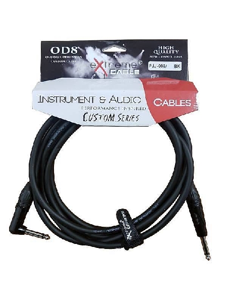 extreme pjj 0063m bk bk cavo audio jack per strumenti od8 serie custom per live studio 3 metri anelli connettori neri