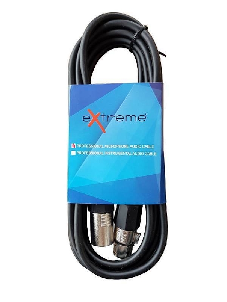 extreme xx3 cavo microfonocasse 3 metri 1 connettore xlr maschio 1 femmina cavo microfonico 65mm