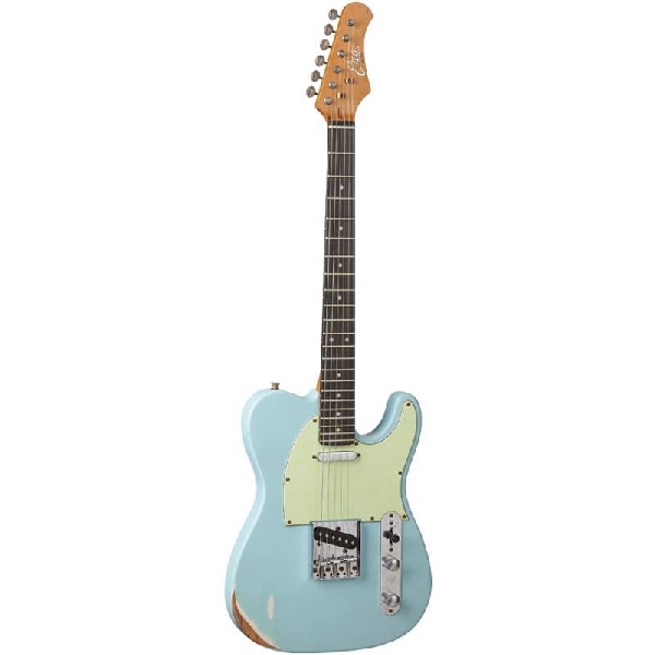 eko vt 380 relic daphne blue chitarra elettrica stile telecaster vintage