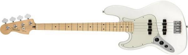 fender player jazz bass mn lh polar white