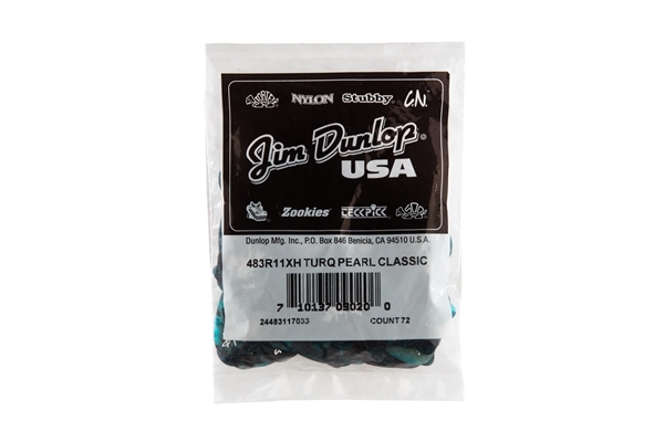 dunlop 483r11 turquoise perloid x heavy