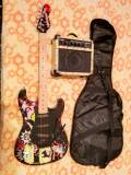 chitarra spongebob con amplificatore