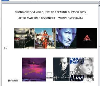 spartiti lp e cd di vasco rossi