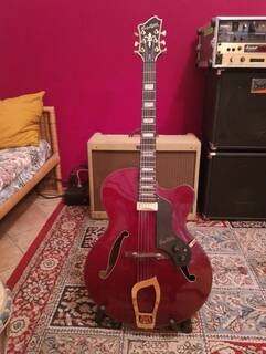 chitarra hagstrom hl-550 mogano rosso + custodia