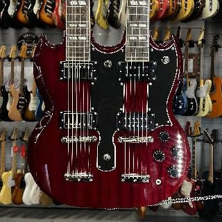 epiphone - g-1275 sg double neck cherry red + original hardcase - spedizione gratis