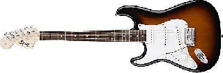 squier by fender affinity stratocaster rw lh brown sunburst