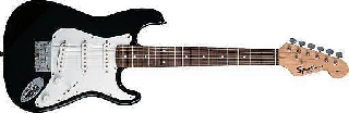 squier by fender mini strat lrl black - chitarra elettrica 3/4