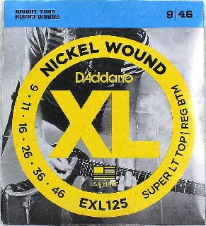 d'addario exl 125 super light top regular bottom 09-46 - muta di corde per chitarra elettrica