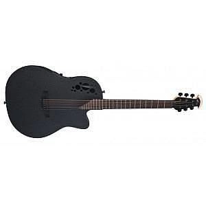 ovation elite t mid cutaway black textured 1778tx-5