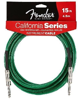 fender california instrument cable 15' surf green - cavo 4,5 metri