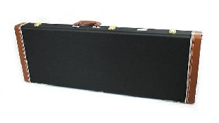 luke & daniel wec6 - custodia rigida in legno per chitarra elettrica - tessuto nero