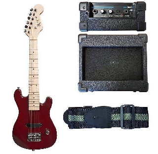 extreme eg90kit-rd mini guitarpack per bambini colore rosso con amplificatore incluso