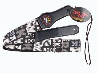extreme mf-39 tracolla regolabile per chitarra con scritte rock colore nero