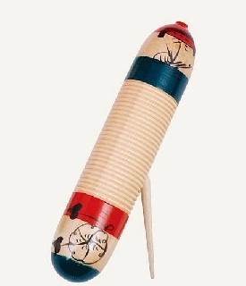 extreme g1 strumento a percussione guiro in legno dipinto a mano