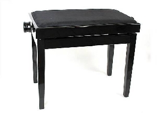 luke & daniel bh102-13 - panchetta per pianoforte nera con seduta in velluto