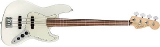 fender player jazz bass fretless pau ferro polar white